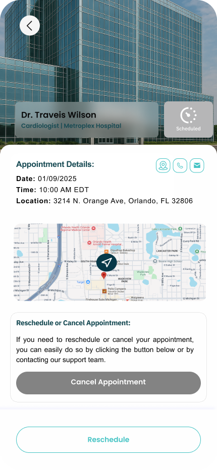 Timely app appointment detail screen