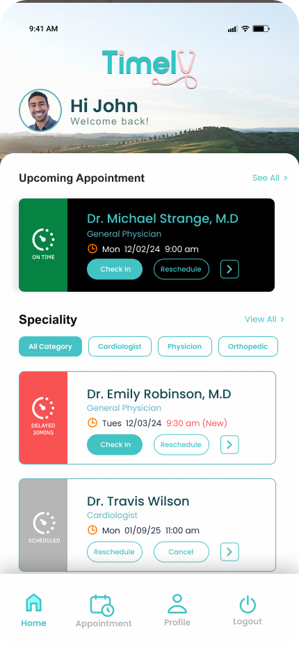 Timely app showing upcoming appointments in one view