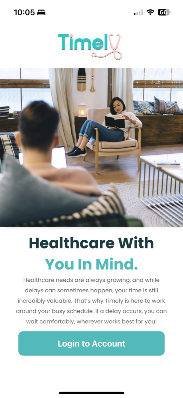 Patient using the Timely app